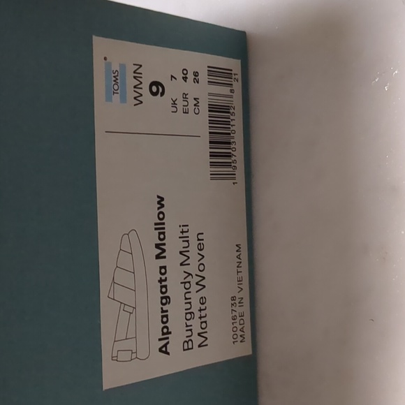 TOMS Alpargata Mallow Burgundy Multi Matte Woven NWT. - Picture 7 of 7